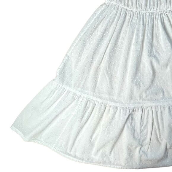 J. Crew Womens Off-The-Shoulder Swiss Dot Tired Beach Cover-up Dress White Large - Picture 8 of 9